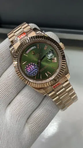 Super clone Rolex day date in rose gold chain Fully Automatic
